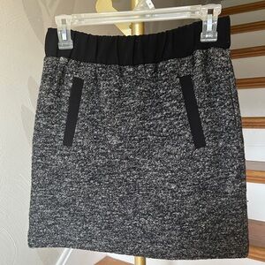 LOFT Black and Gray Mini Skirt